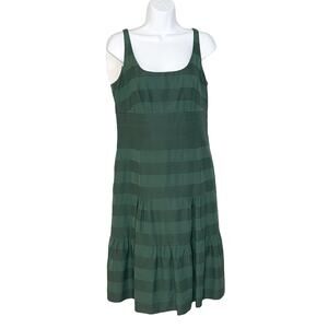 Akris Punto Stripe Tank Dress Bottle Green 8 NEW